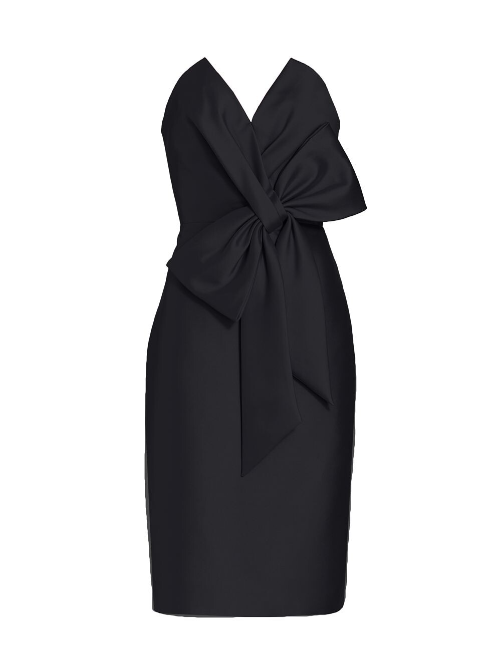 

Платье Микадо с бантом спереди Badgley Mischka, черный