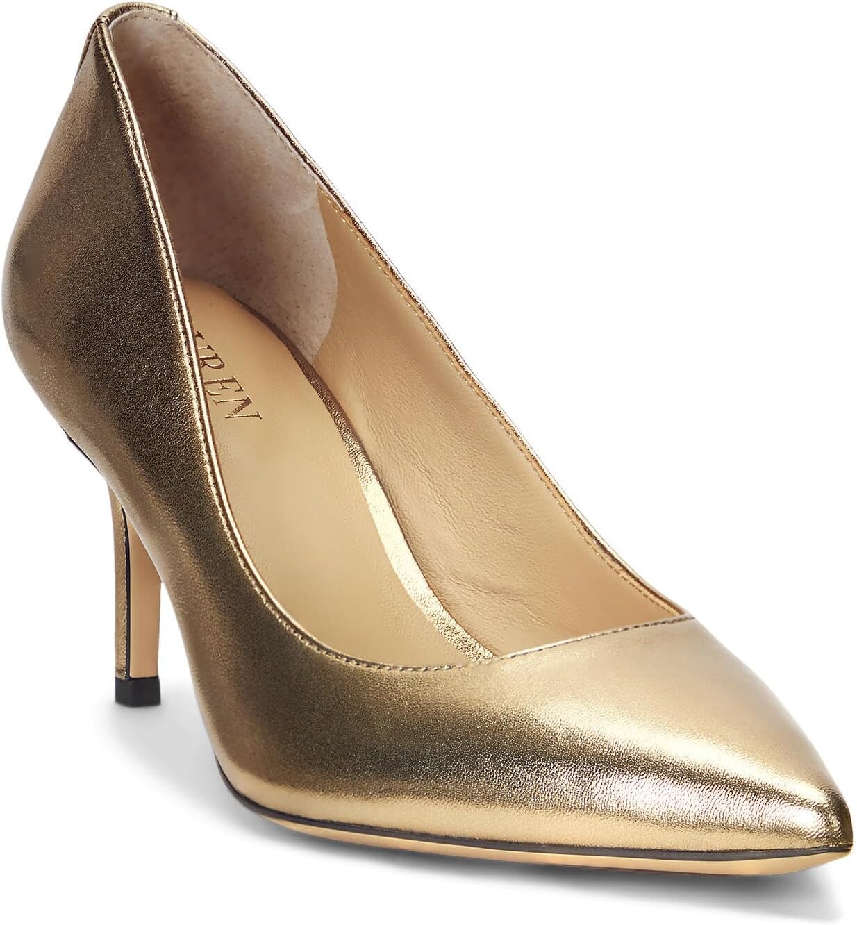 

Туфли Lanette Metallic Nappa Leather Pumps LAUREN Ralph Lauren, цвет Soft Bronze
