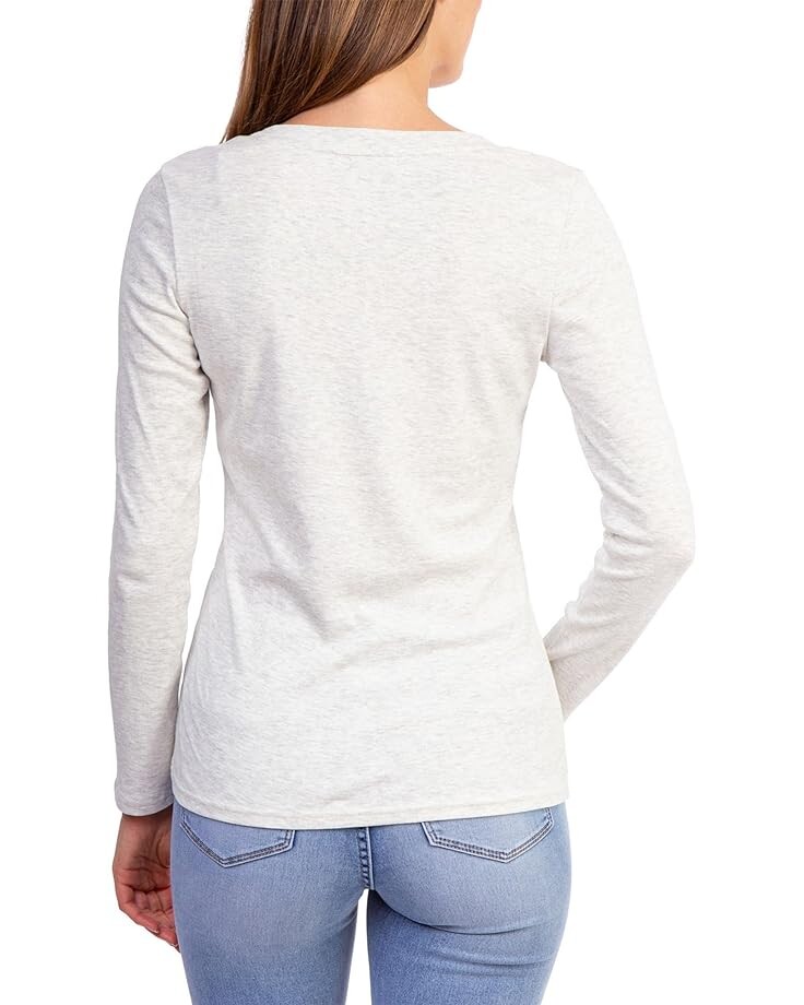 

Футболка U.S. POLO ASSN. USPA Long Sleeve Rib V-Neck Tee, цвет Oatmeal Heather