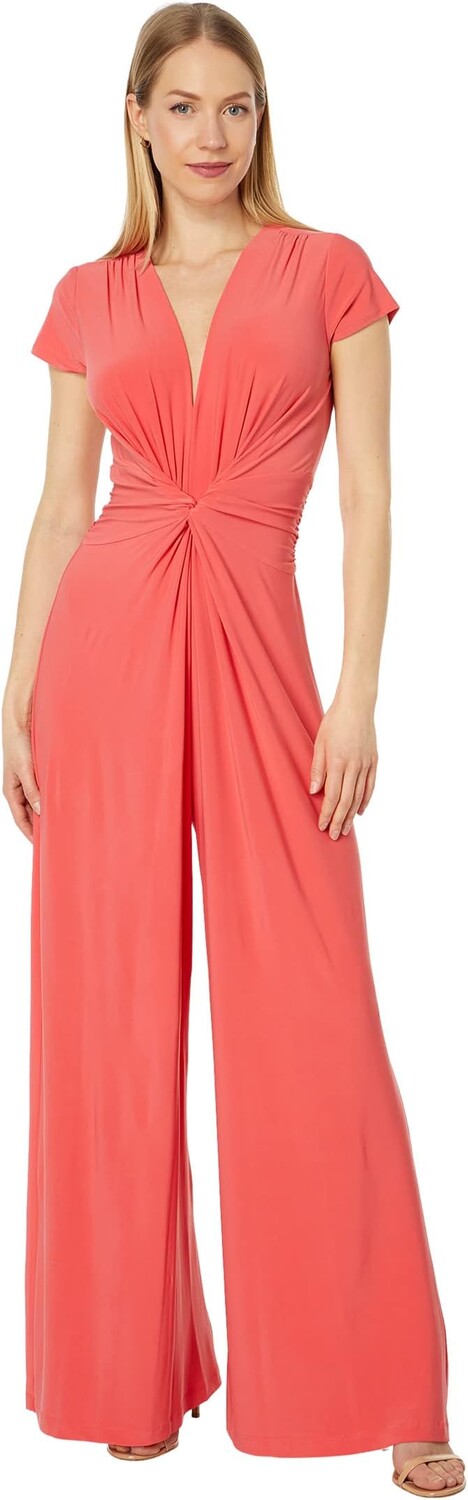 

Комбинезон Vince Camuto V-Neck Twist Front Jumpsuit, цвет Coral