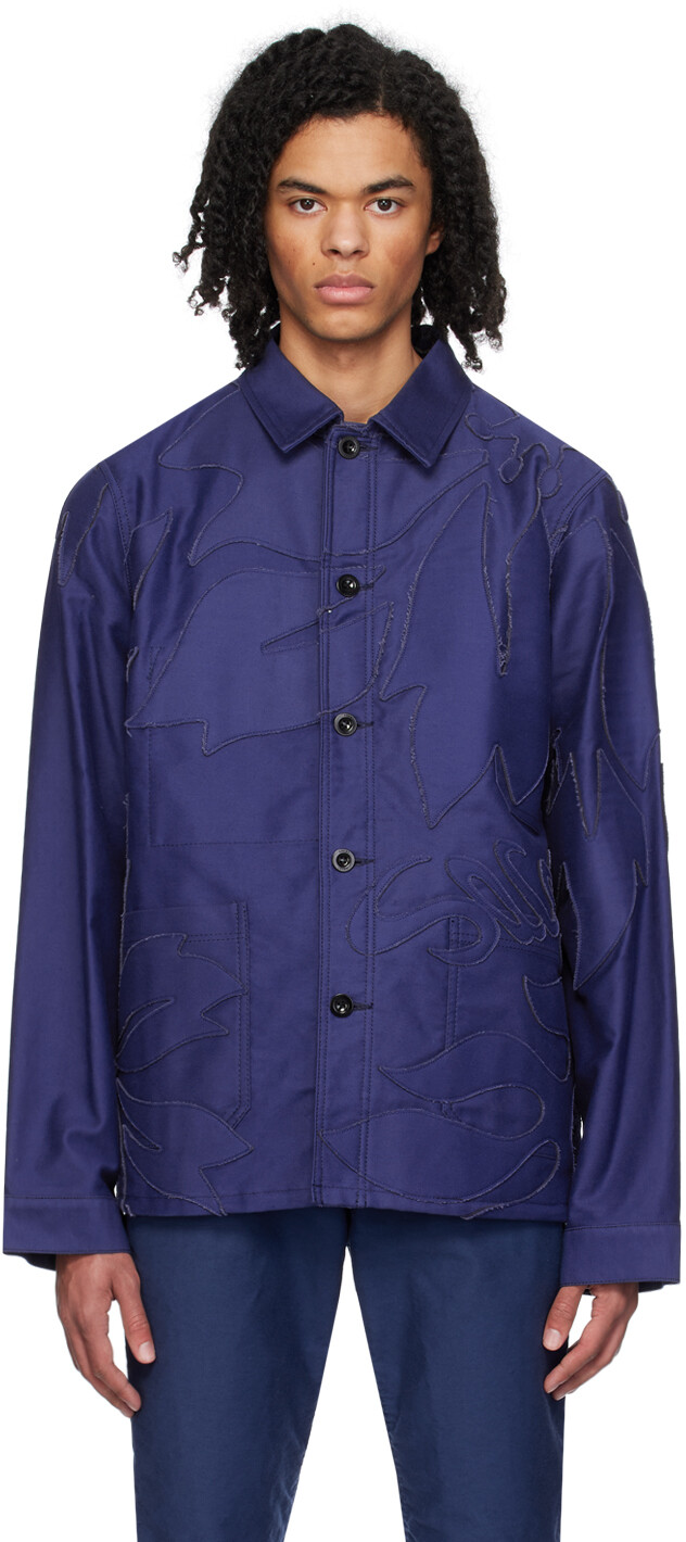 

Синяя куртка с вышивкой Sacai