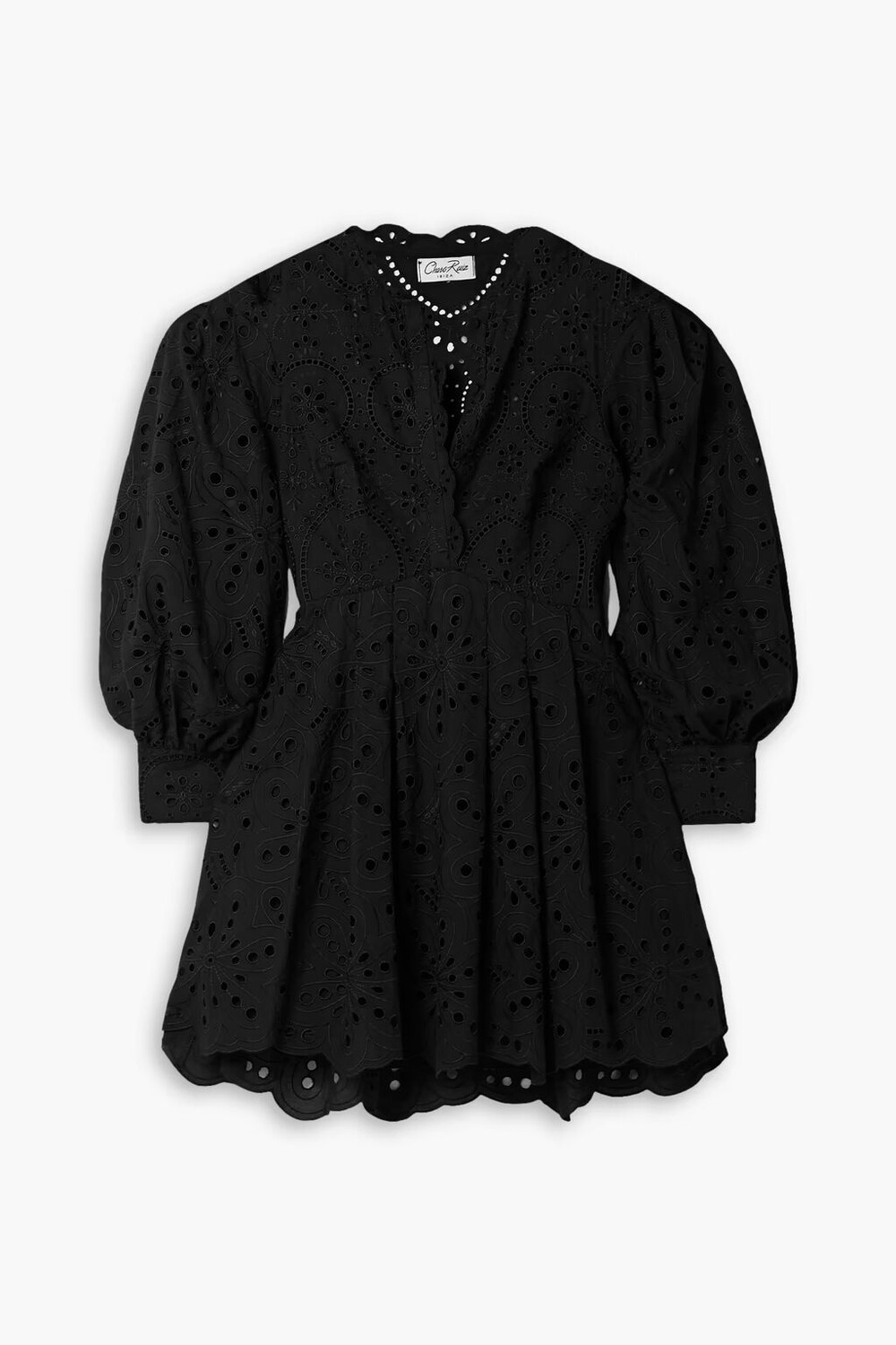 

Рубашка мини Franca Broderie Anglaise из смесового хлопка Charo Ruiz Ibiza, черный