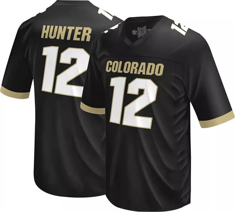 

Мужская Retro Brand Футболка Colorado Buffaloes Travis Hunter #12, черная реплика, футбольная майка