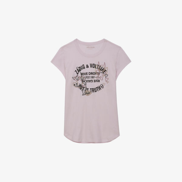 

Хлопковая футболка woop с графичным принтом и короткими рукавами Zadig&Voltaire, цвет blanc
