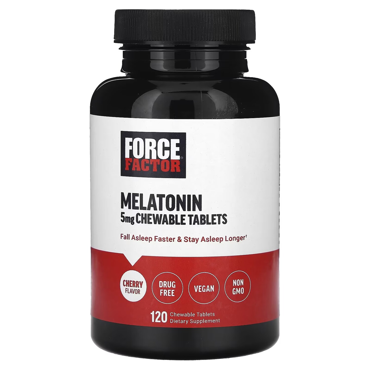 

Мелатонин Force Factor со вкусом вишни 5 мг, 120 жевательных таблеток