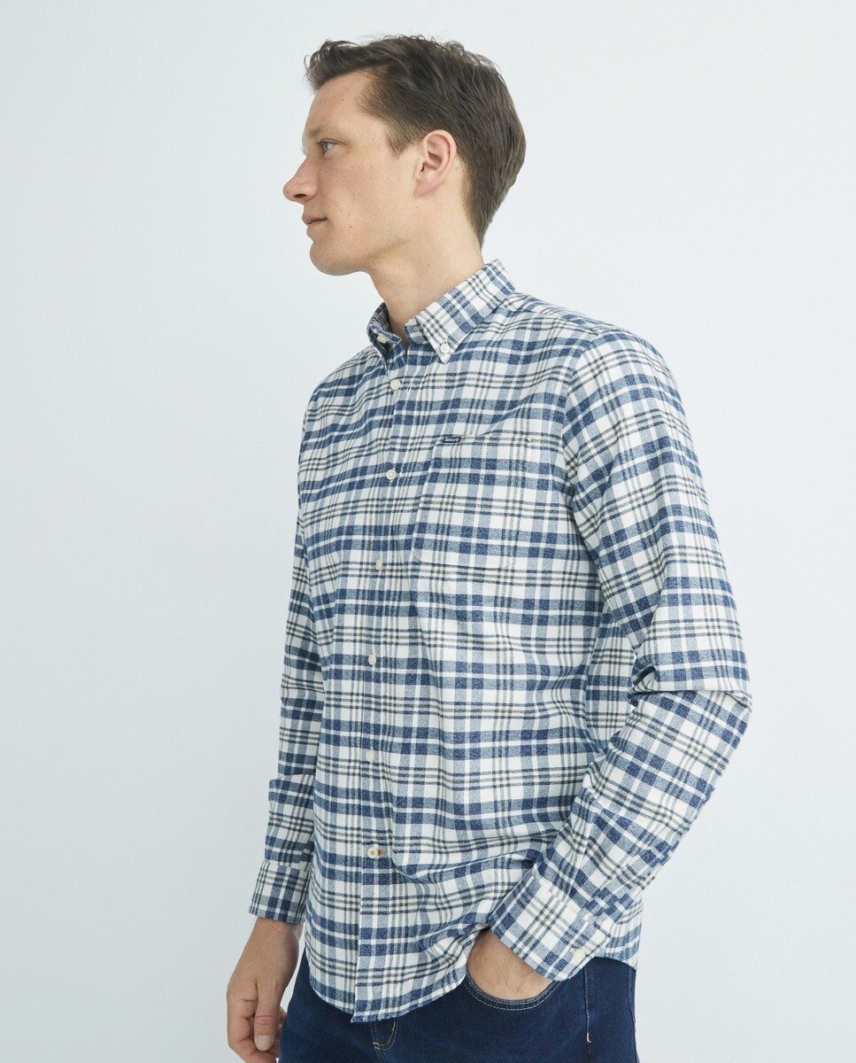 

Мужская рубашка с длинным рукавом с принтом Barbour, синий