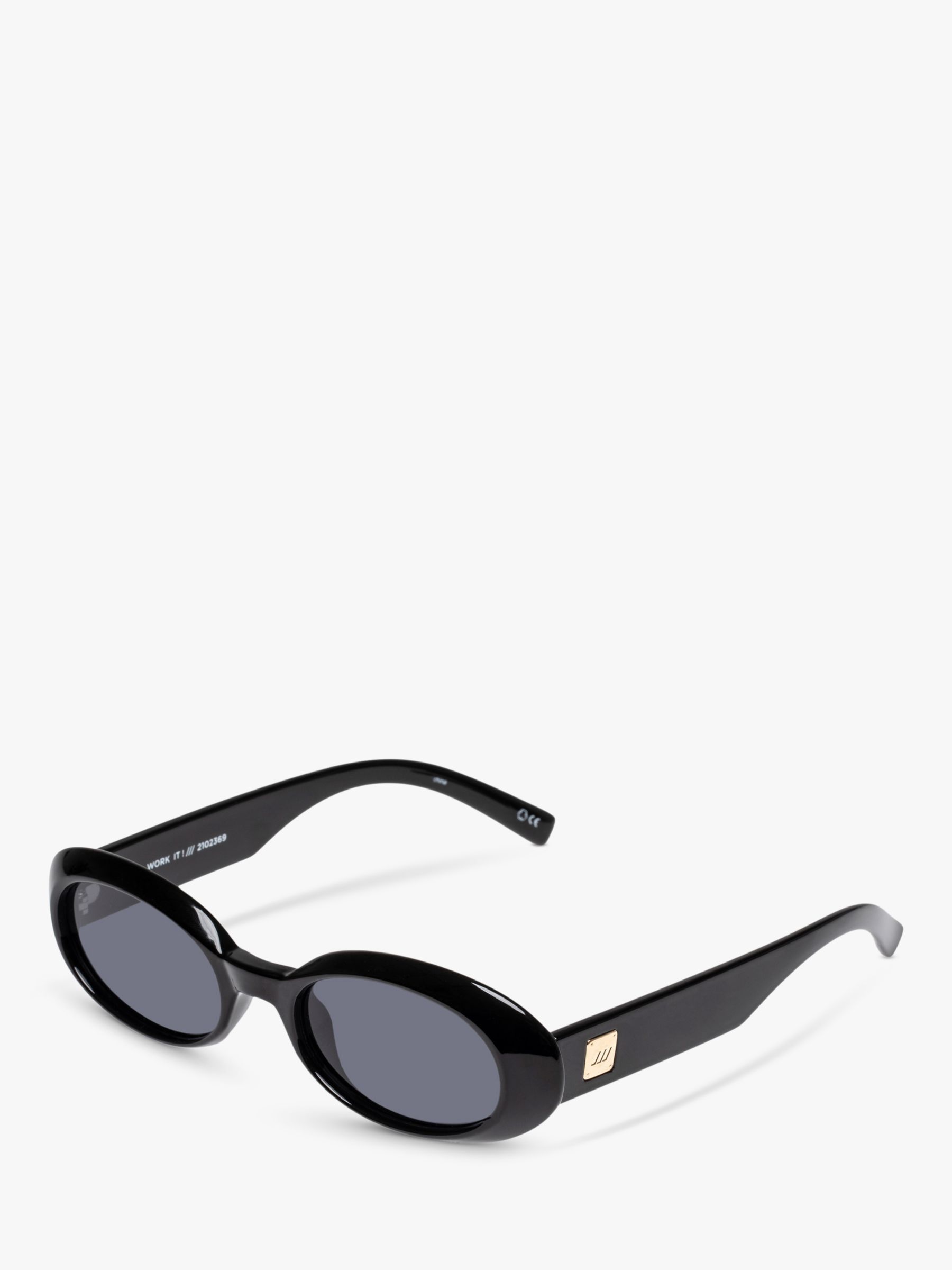 L5000187 Женские овальные солнцезащитные очки Work It Le Specs, черный/серый