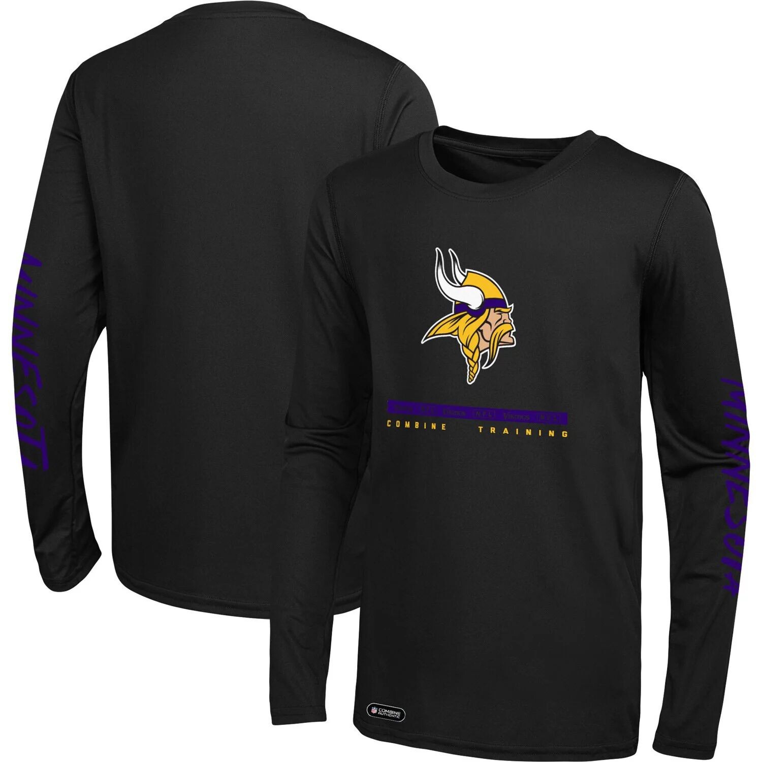 

Мужская черная футболка с длинным рукавом Minnesota Vikings Agility Outerstuff