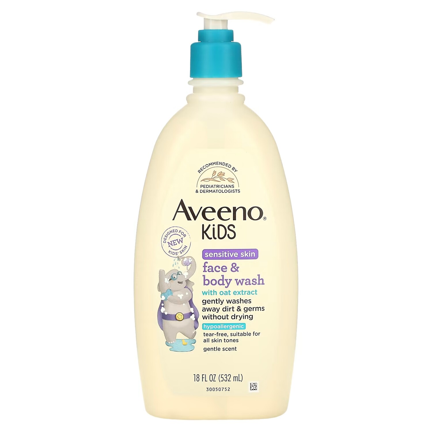 Гель для душа и тела Aveeno Kids с экстрактом овса, 532 мл