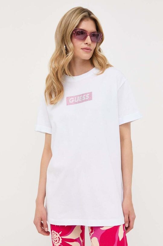 

Хлопковая футболка Guess, белый