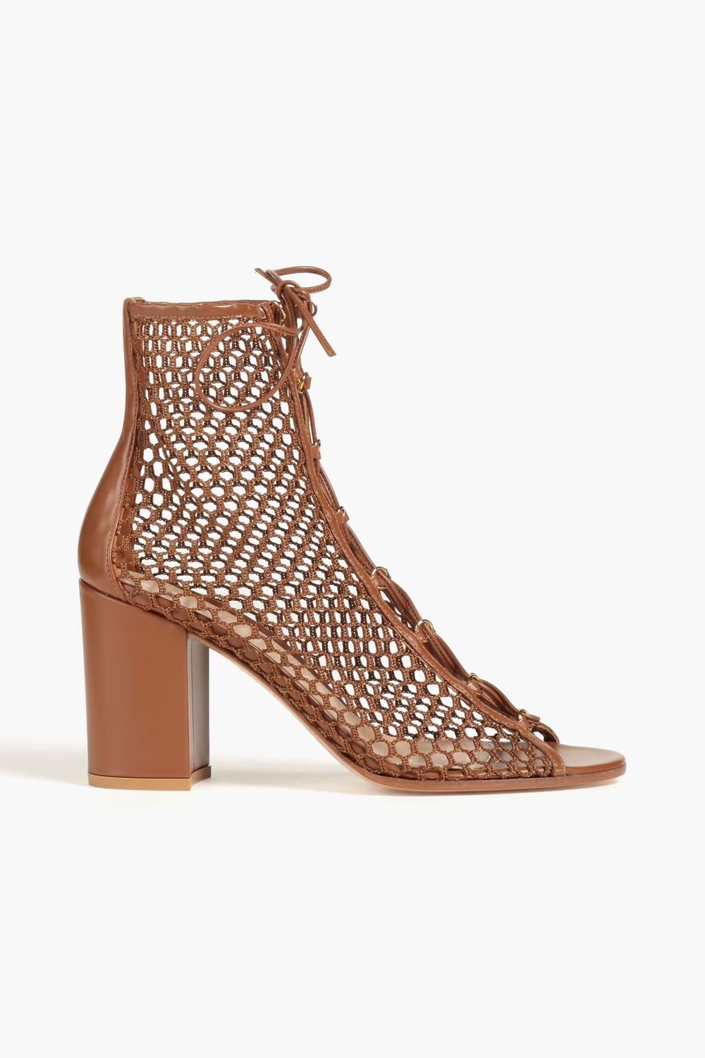 

Ботильоны из кожи и сетки Gianvito Rossi, коричневый
