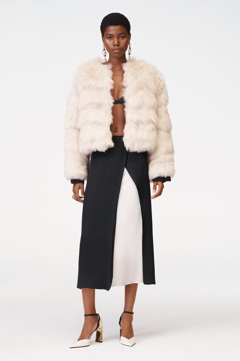 

Контрастная юбка, ограниченная серия ZARA, черный