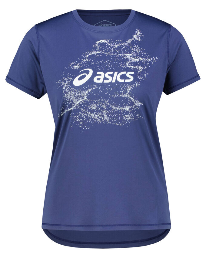 

Беговая рубашка nagino с графикой для бега, стандартная посадка Asics, синий