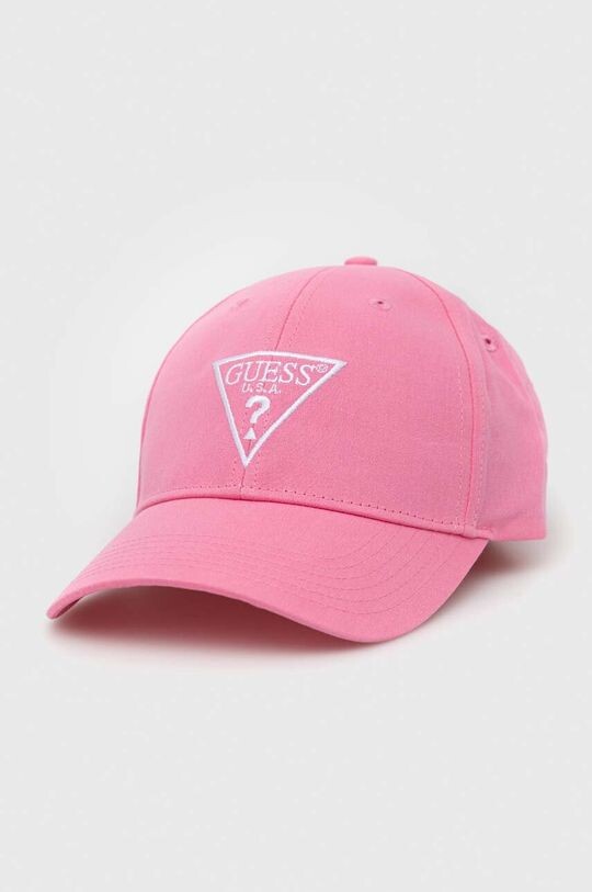 

Угадай хлопковую шапку Guess, розовый