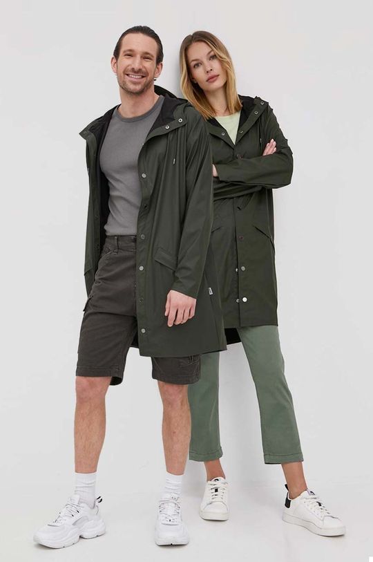 Куртка от дождя 12020 Длинная куртка Rains, зеленый куртка rains зеленый
