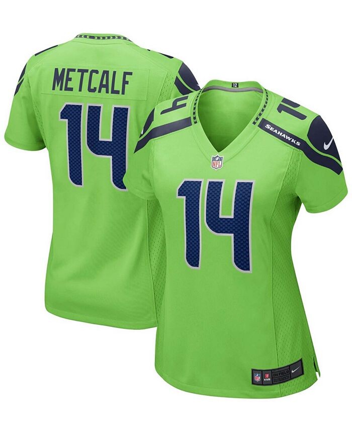 

Женское джерси DK Metcalf Neon Green Seattle Seahawks Game Nike, зеленый