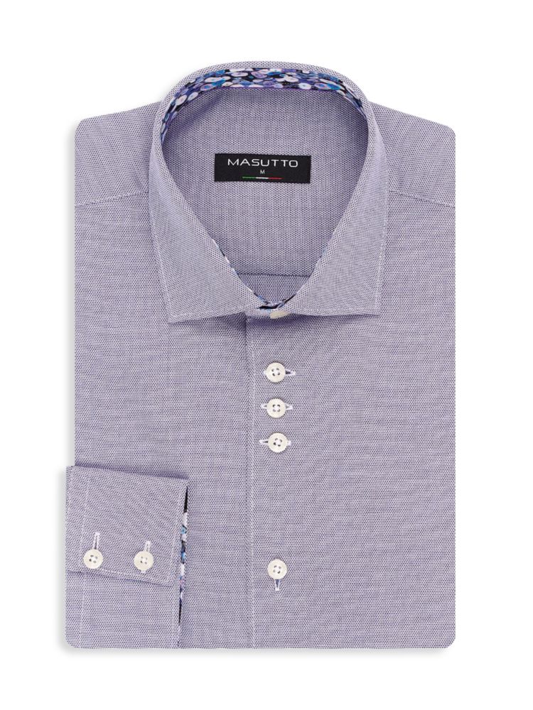 Рубашка классического кроя Sydney с текстурированной отделкой Masutto, фиолетовый