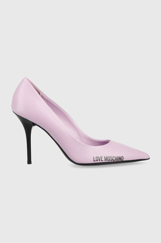 

Кожаные туфли на высоком каблуке Scarpad Spillo 95 Love Moschino, фиолетовый