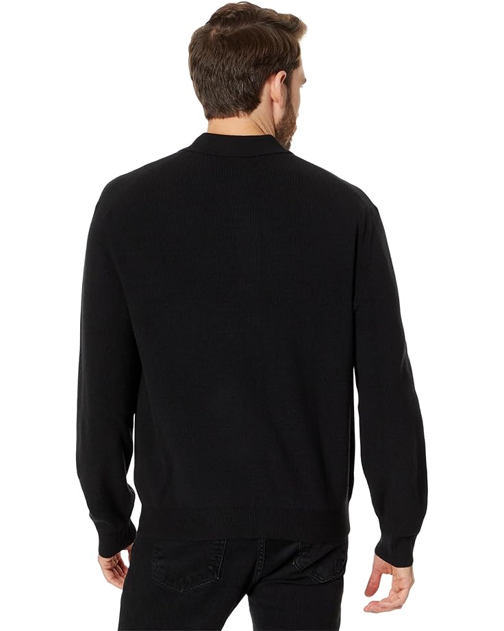 Свитер Madewell Ribbed Long-Sleeve Sweater Polo, реальный черный