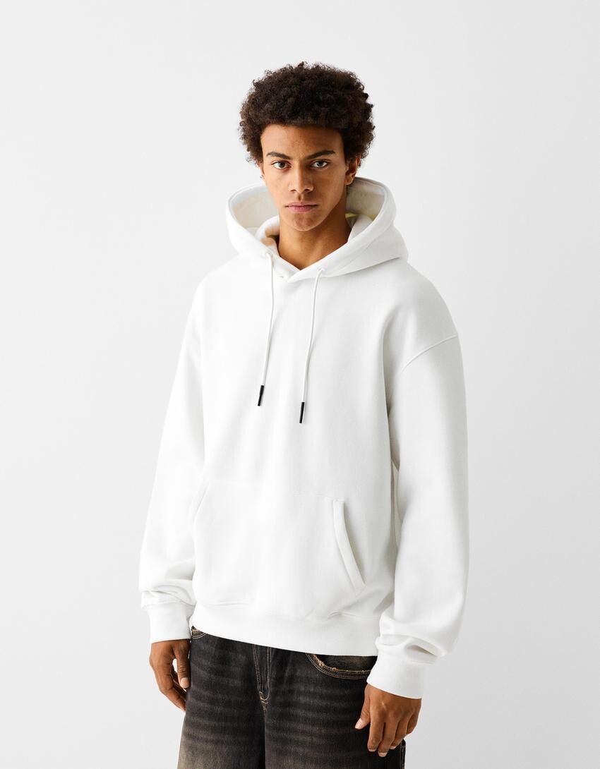 

Толстовка с капюшоном Bershka, белый
