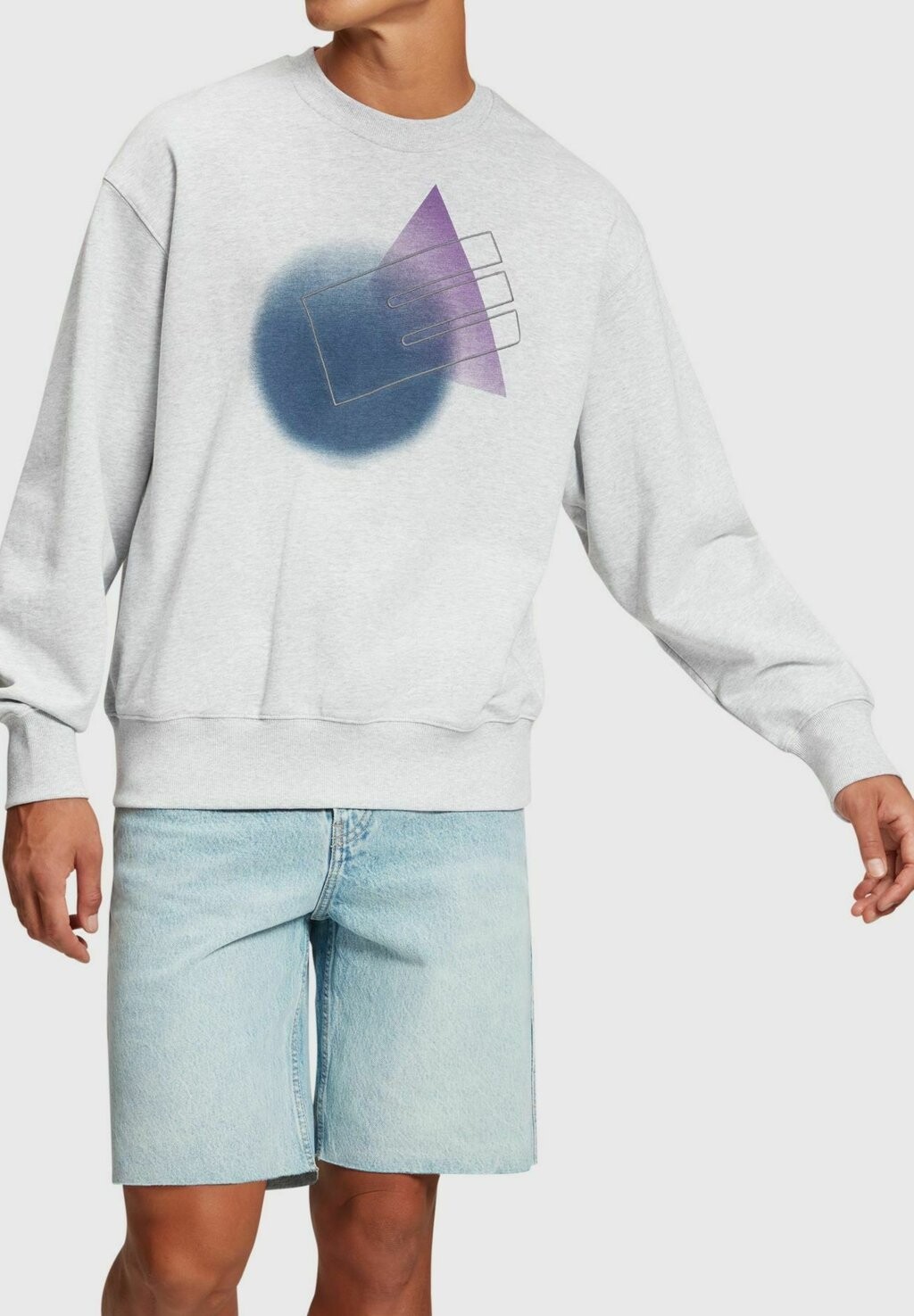 

Толстовка Esprit Mit Grafik Print, серый