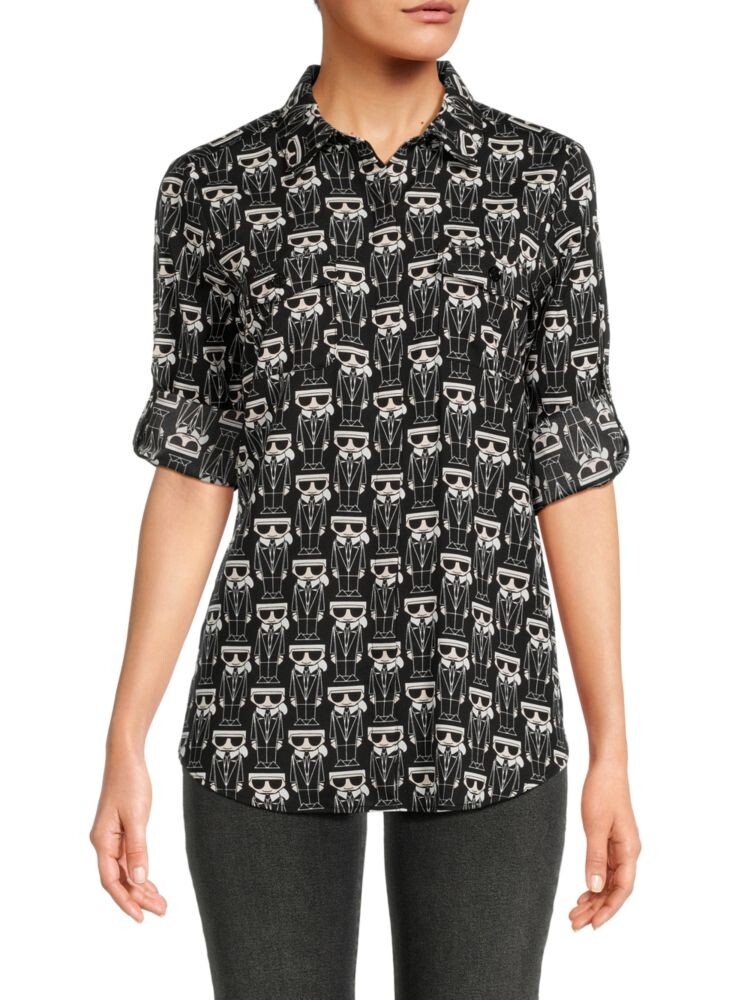 

Рубашка с причудливым рисунком Karl Lagerfeld Paris, цвет Black Multi