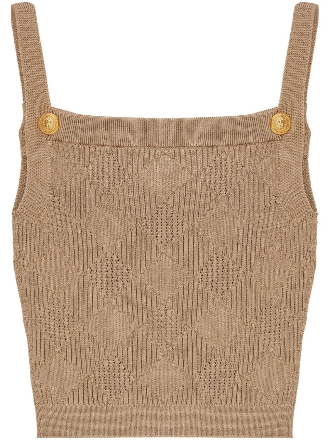 

Balmain майка в клетку виши-гингем, нейтральный цвет