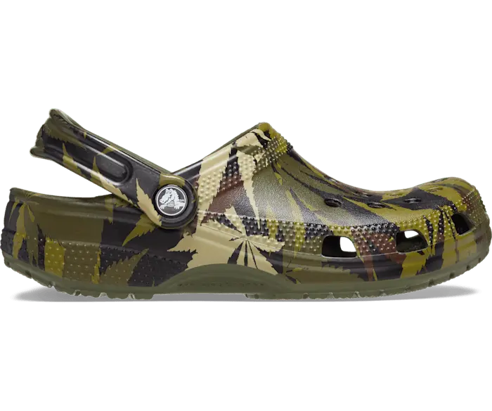 

Классические камуфляжные сабо из конопли Crocs женские, цвет Army Green / Multi
