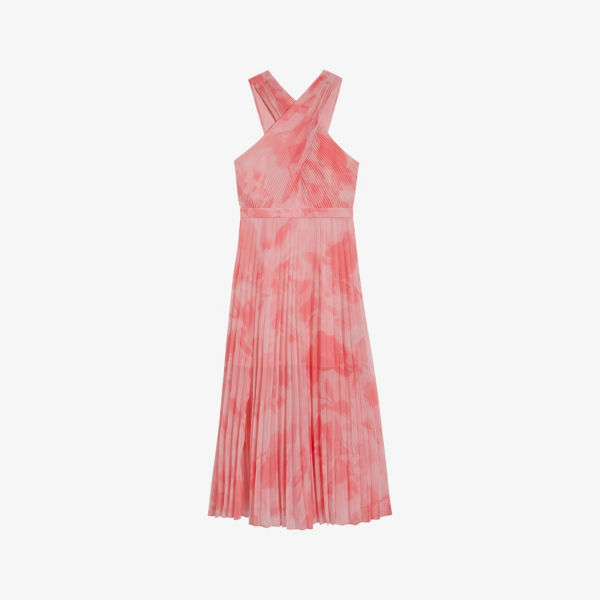 Тканое платье миди Mirelia со складками спереди Ted Baker, цвет coral кроссовки ted baker kimbie ecru