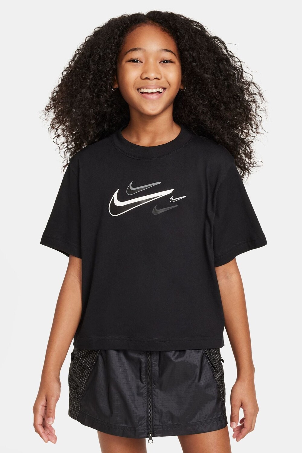 

Спортивная футболка свободного кроя с галочкой Nike, черный
