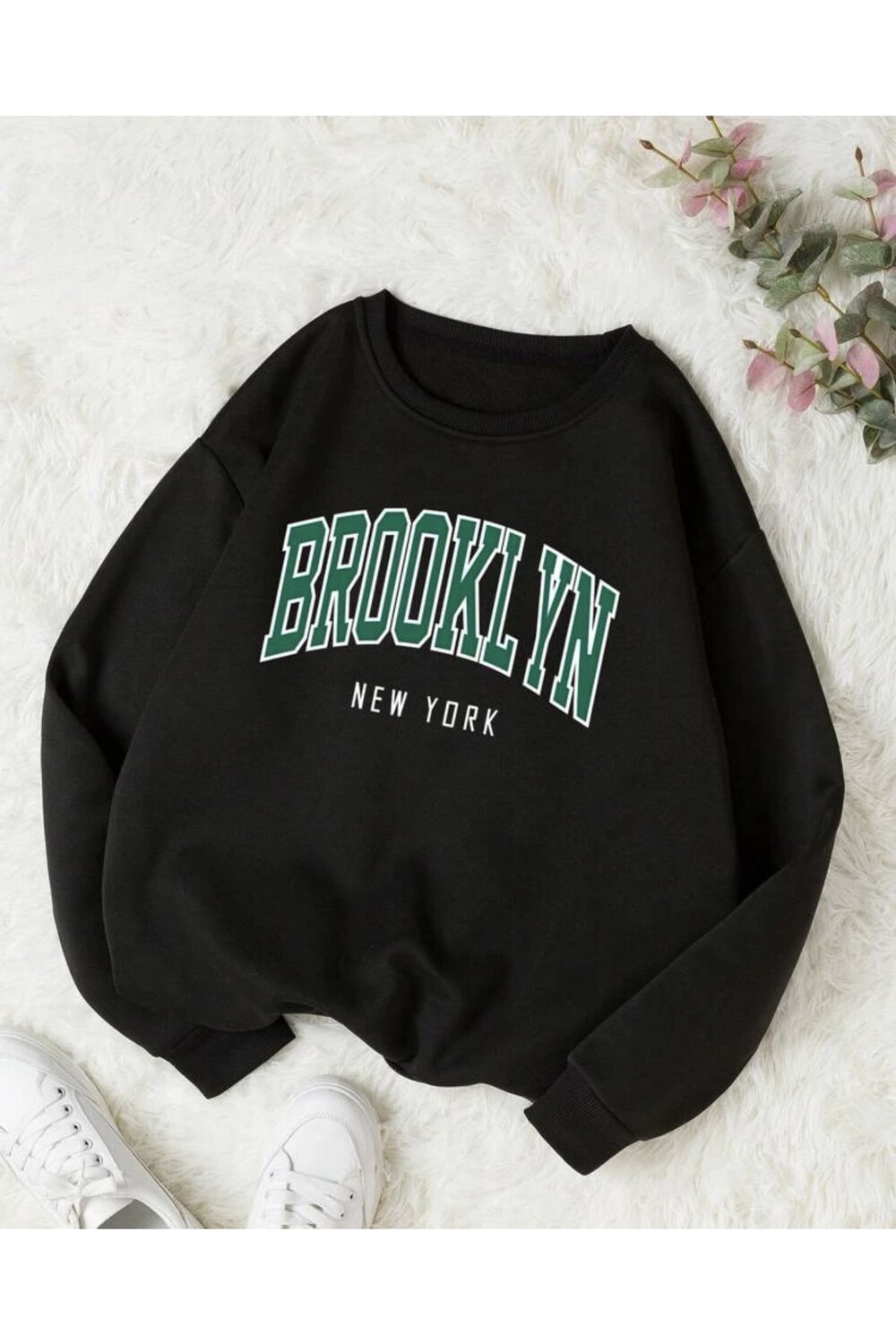 

Черный свитшот унисекс с принтом Bronklyn Oversize MOONBULL