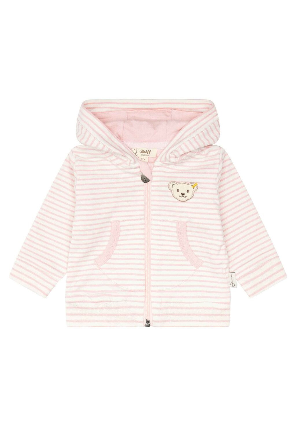

Толстовка GOTS BABY WELLNESS KLASSISCH MIT REISSVERSCHLU Steiff, цвет silver pink