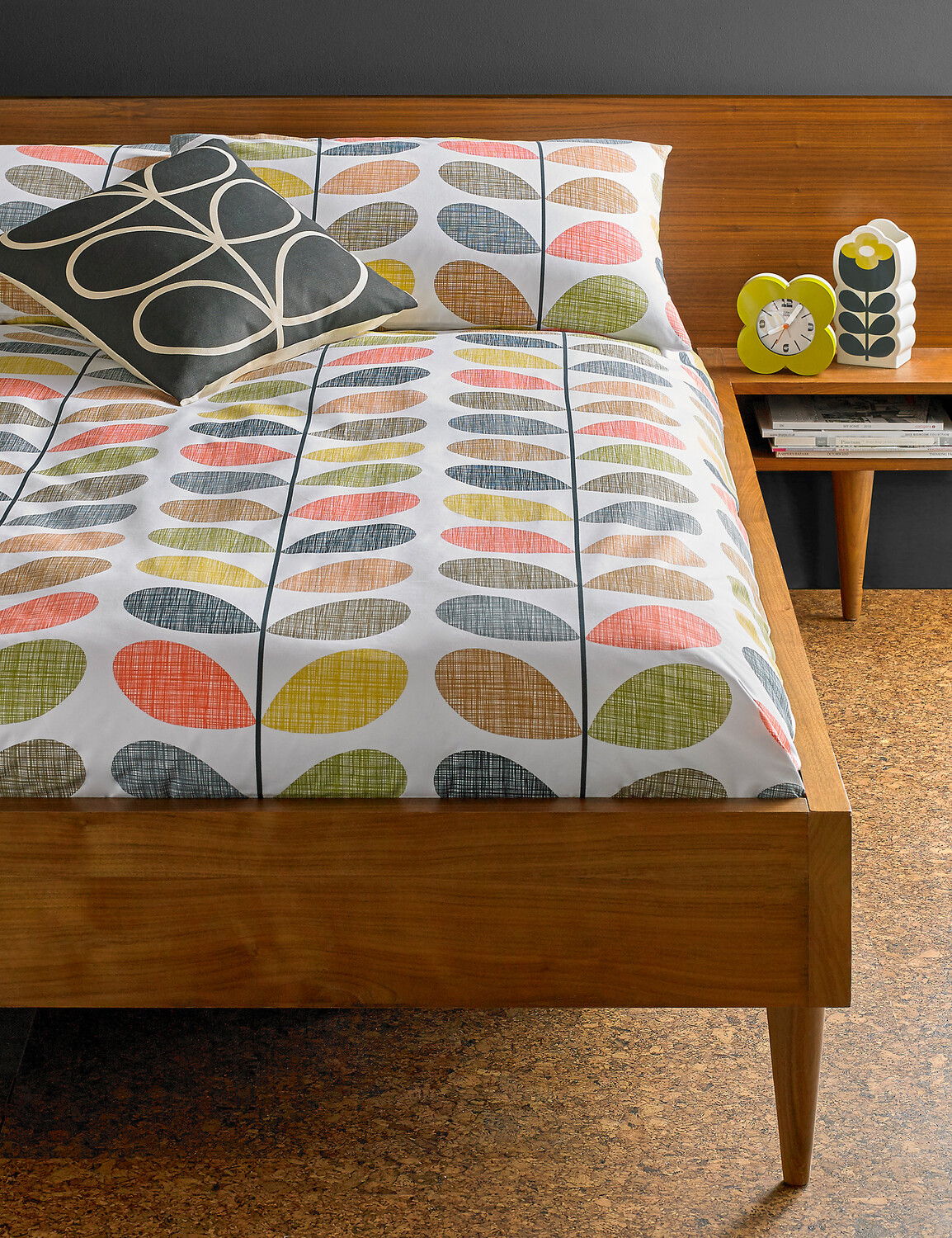 

Пододеяльник из чистого хлопка с каракулями на ножке Orla Kiely, мульти