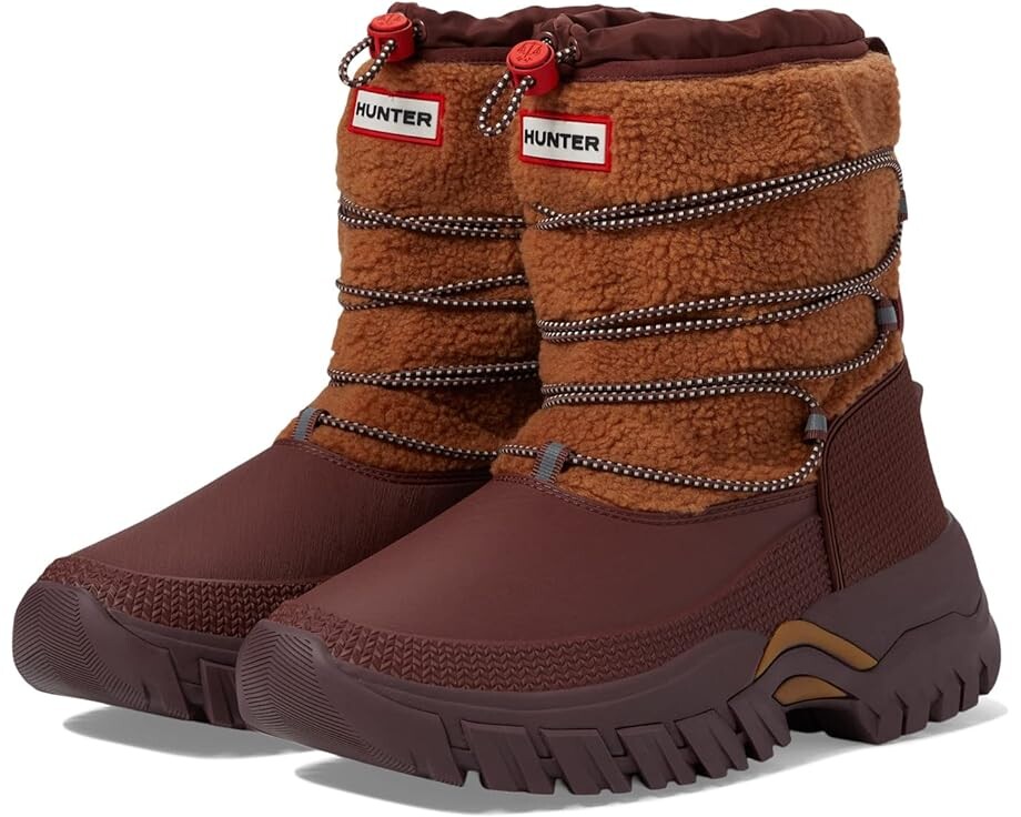 

Ботинки Hunter Wanderer Short Sherpa Snow Boot, цвет Mawson Creek/Muted Berry
