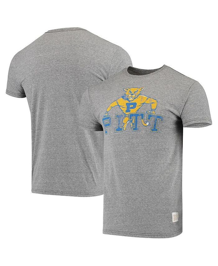 

Мужская серая футболка с рисунком Pitt Panthers Team в винтажном стиле Tri-Blend Original Retro Brand, серый