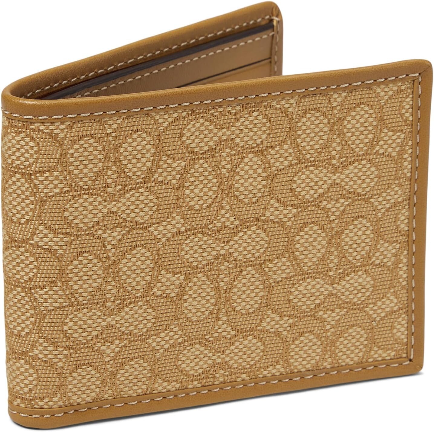 

Кошелек Slim Billfold in Micro Signature Jacquard COACH, цвет Yellow/Flax