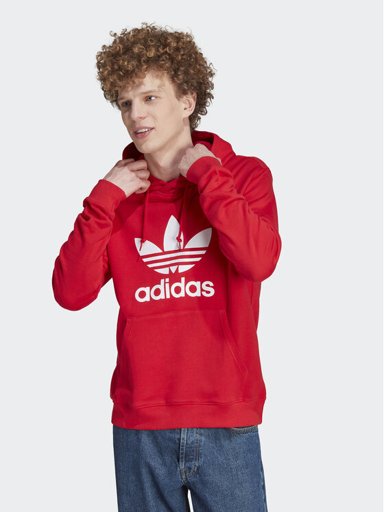 Толстовка обычного кроя Adidas, красный длинный рукав adidas черный