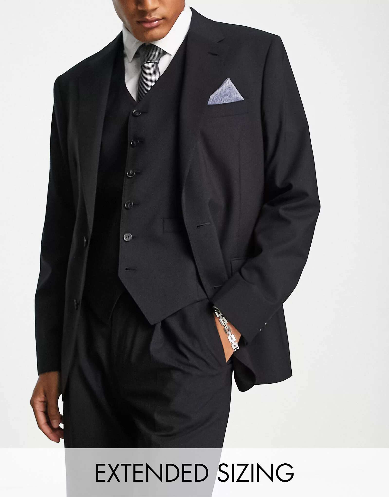 Черный узкий пиджак премиум-класса Noak из шерсти