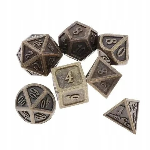 

Загадочный набор RPG Dice из 7 металлических антикварных кубиков, RGFK
