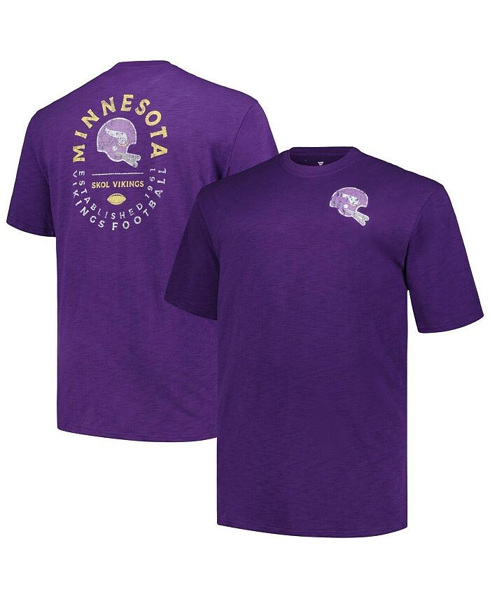 

Мужская фиолетовая футболка Minnesota Vikings Big and Tall Two-Hit Throwback Profile, фиолетовый