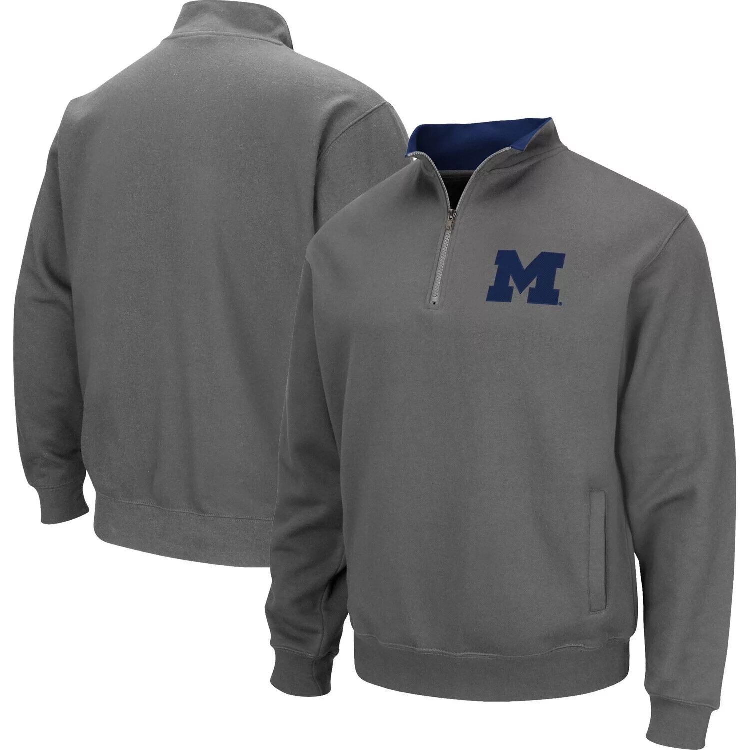 

Мужской темно-серый свитшот с молнией четверти и логотипом Michigan Wolverines Big & Tall Tortugas Colosseum