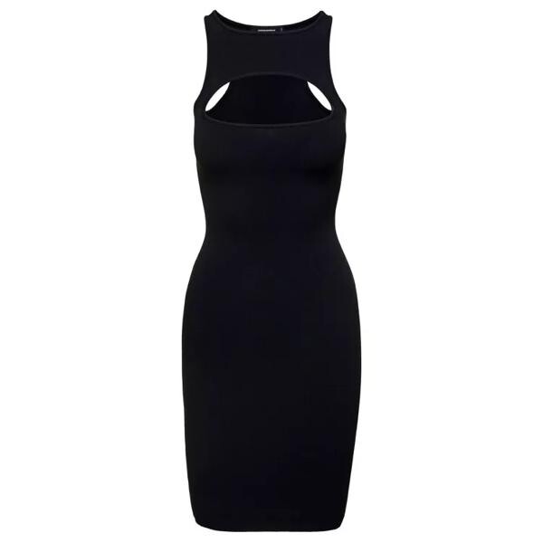 

Платье mini sleeveless ribbed dress with cut-out de Dsquared2, черный