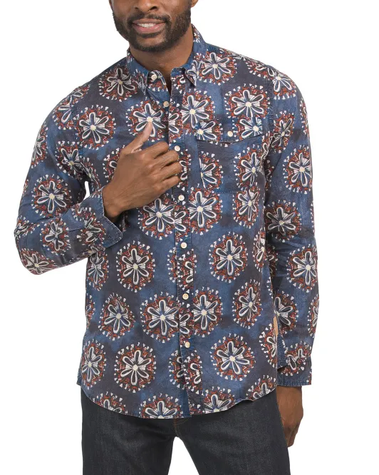 

Рубашка из стираного поплина Aop Scotch & Soda, синий