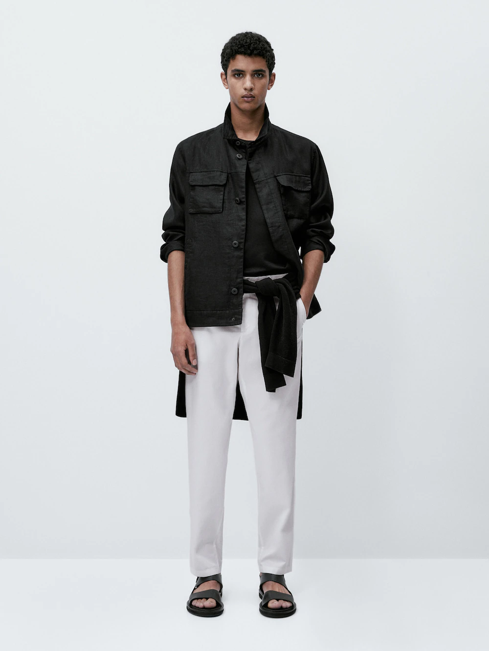 

Джоггеры поплин чинос Massimo Dutti, белый