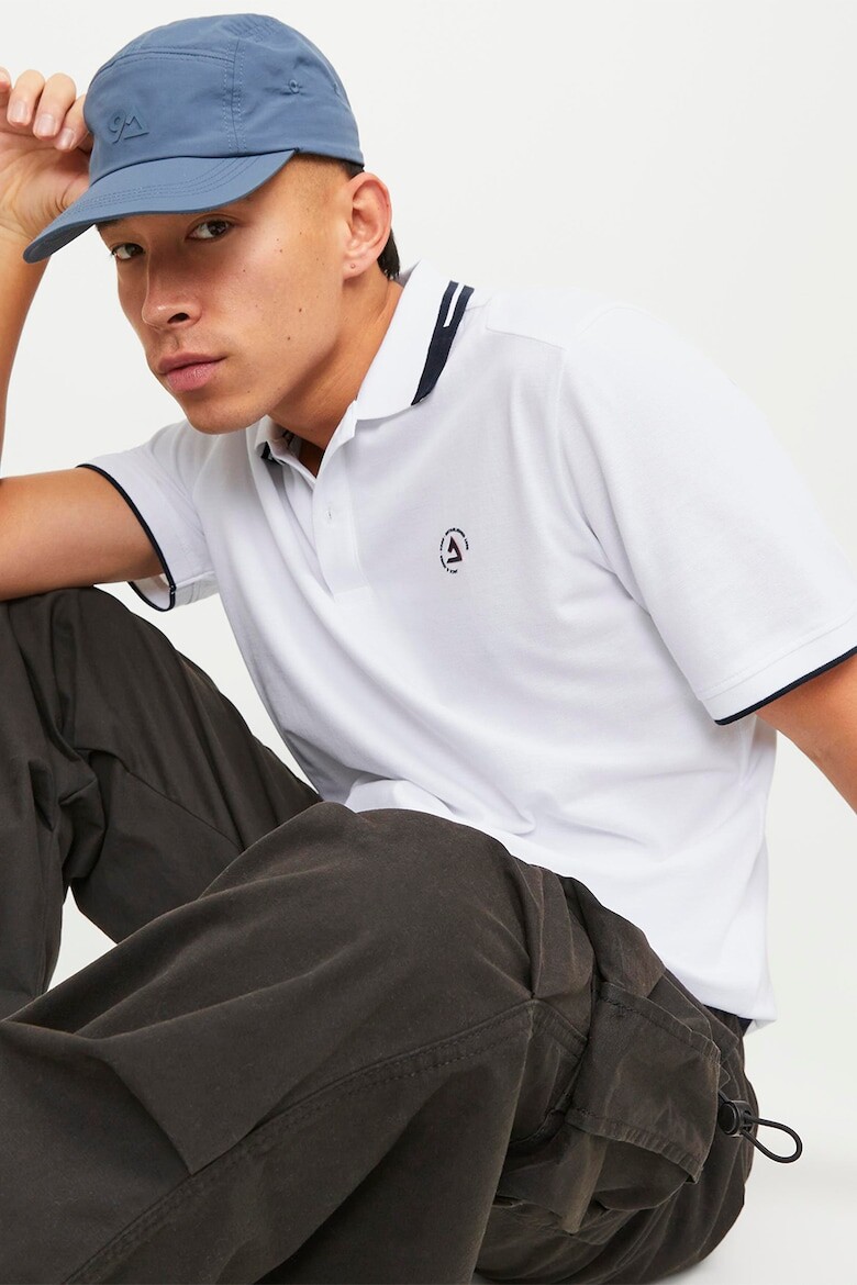 

Футболка с воротником и пуговицами Jack & Jones, белый