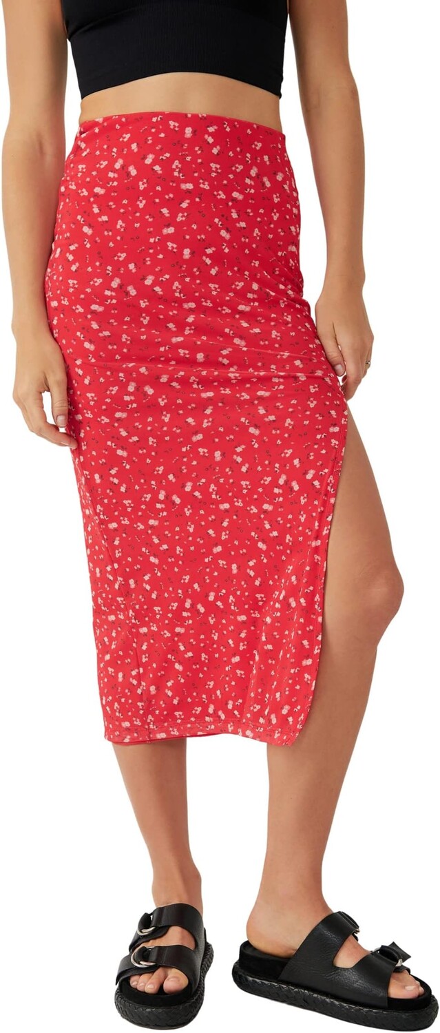 

Сетчатая юбка миди Rosalie Free People, цвет Cherry Combo