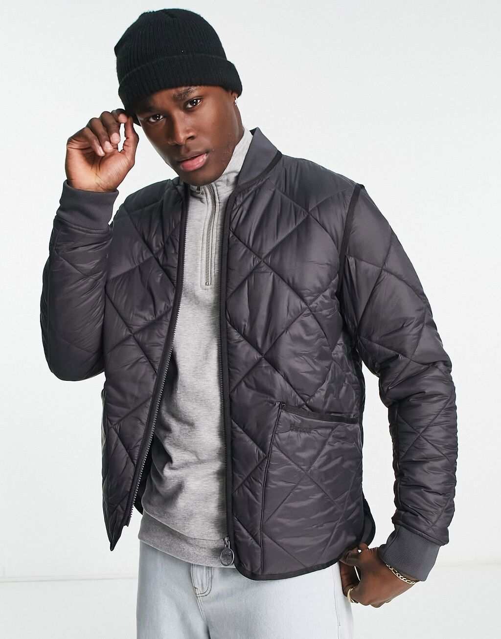 

Черная стеганая куртка Barbour Action Liddesdale, Черный