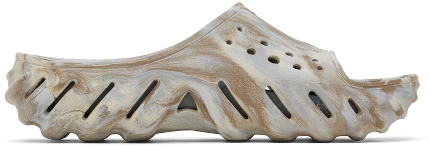 

Бежевые шлепанцы Echo с мраморной отделкой Crocs