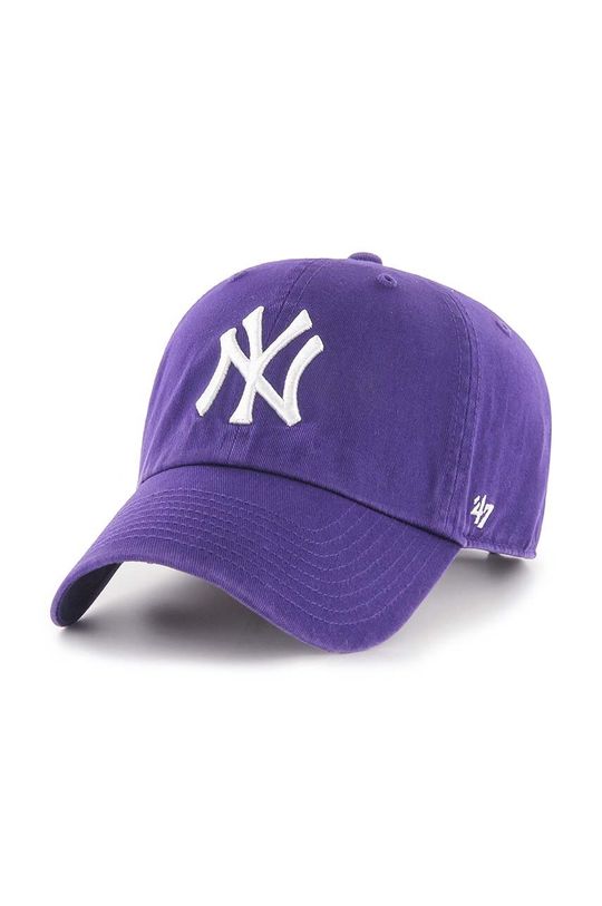 Хлопковая бейсболка MLB New York Yankees 47brand, фиолетовый панама 47brand fleece bucket new york yankees ярко фиолетовый b flcbk17pff bv