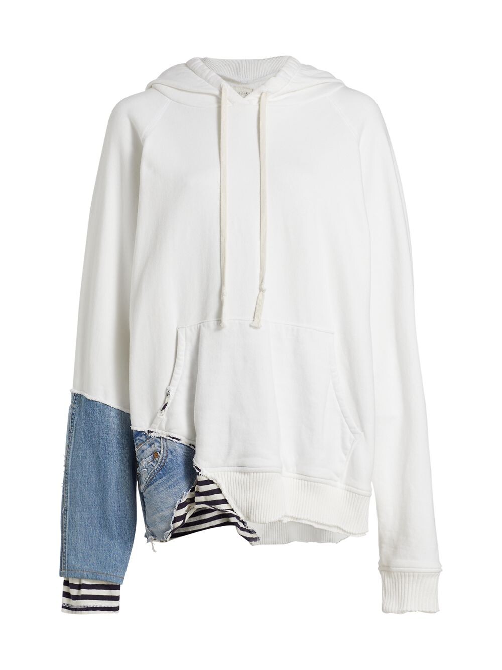 

Толстовка оверсайз с джинсовой вставкой Greg Lauren, белый